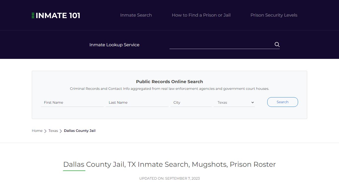 Dallas County Jail, TX Inmate Search, Mugshots, Prison Roster